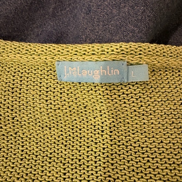 J.McLaughlin cotton clean sweater top light green L - Picture 4 of 5